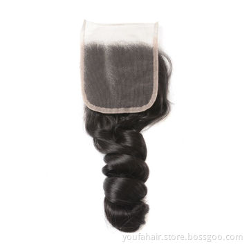 Loose Wave Raw Indian Virgin Hair Swiss Lace Closure 4x4 2x6 5x5 13x4 13x6 6x6 7x7 360 Pre Plucked With Baby Hair Front Lace